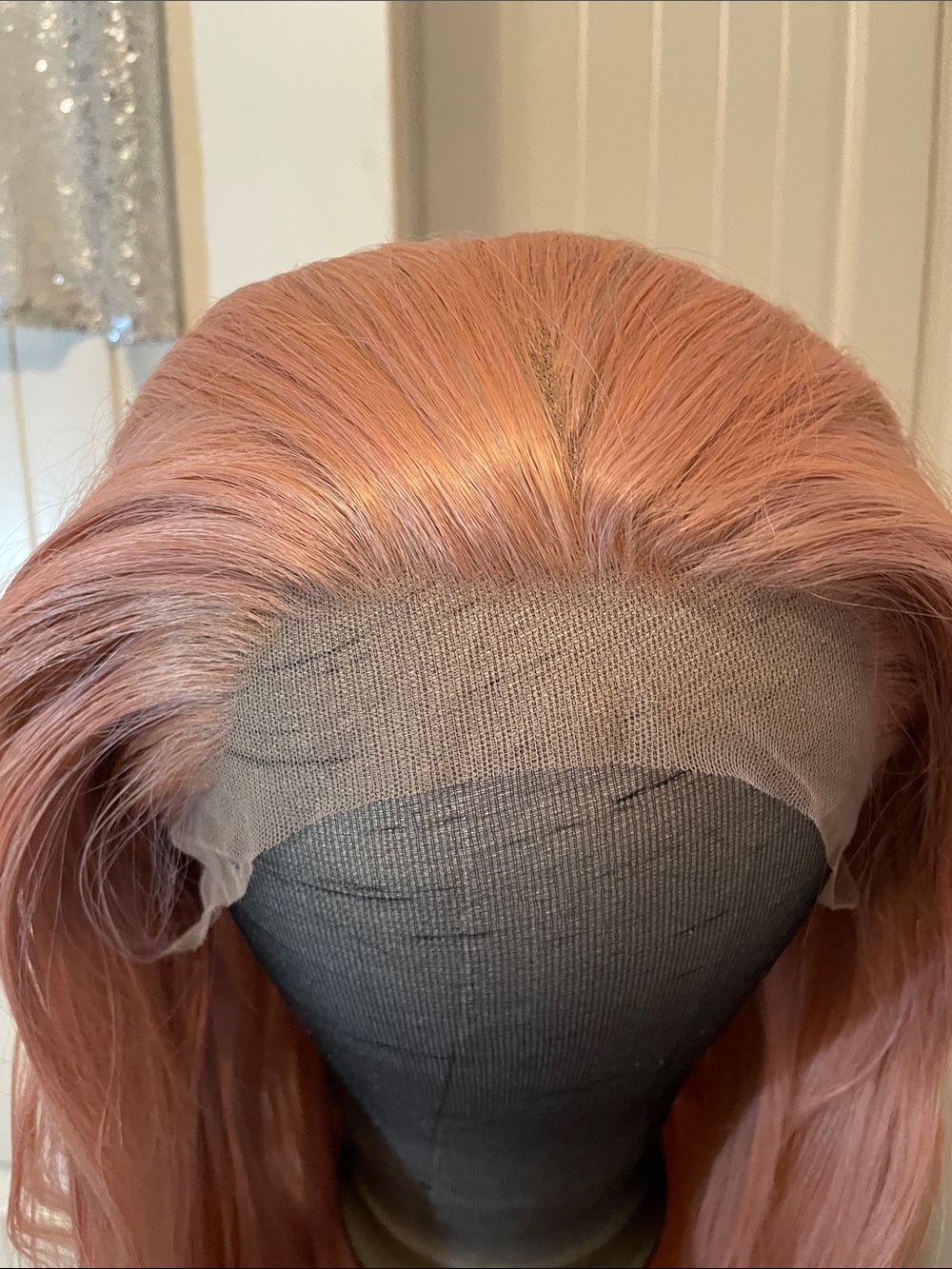 Luxe Rose Pink Gold Blonde Lace Front Wig with Matching Cap - Picture 2 of 16
